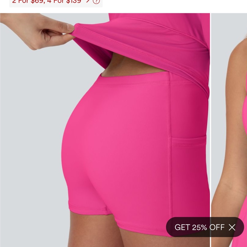 BNWT Halara Easy Peezy Shorts Dress in Fuscia Fedora Size L - Picture 3 of 8